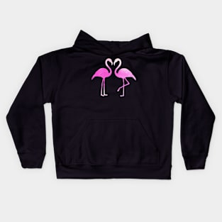 Pink Flamingos Silhouette Kids Hoodie